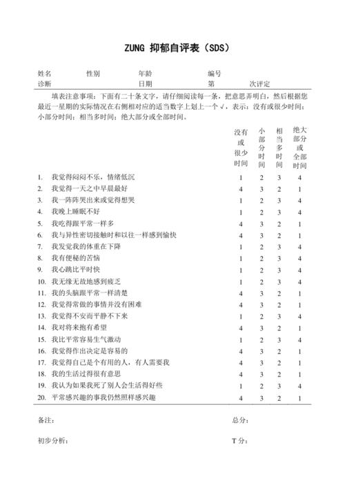 1.抑郁症量表